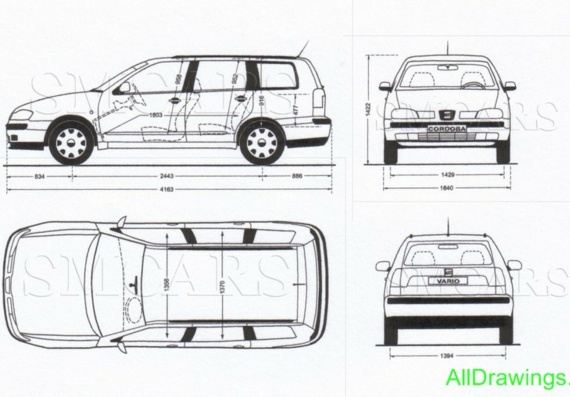Seat Cordoba Vario (Сеат Кордоба Варио) - чертежи (рисунки) автомобиля